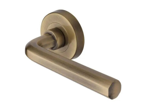 M.Marcus Heritage Brass Octave Door Handle on Round Rose - Pair