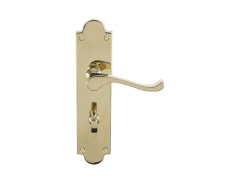Carlisle Brass Contract Victorian Scroll Door Handle on Shaped Backplate - Pair