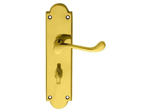 Carlisle Brass Victorian Shaped Scroll Door Handle on Backplate - Pair