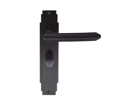 Carlisle Brass Art Deco Door Handle on Backplate - Pair