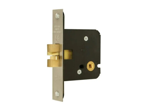 Sliding Door Mortice Bathroom Lock - Satin Stainless Steel