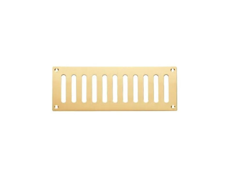Plain Ventilator Slot Pattern - Polished Brass - 242mm X 89mm