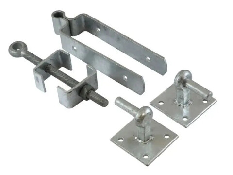 Timco Adjustable Fieldgate Hinge Set With Hook Plates - Galvanised - 600mm