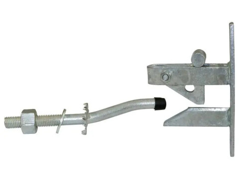 Timco Self-locking Gate Catch And Cranked Striker - Galvanised - 150mm