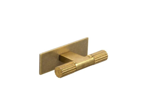 Reeded T-bar Cupboard Knob on Backplate