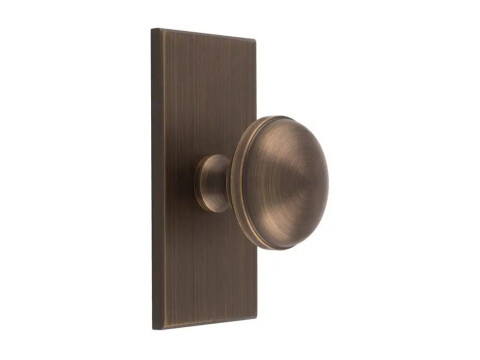 Warwick Cupboard Knob on Rectangular Backplate