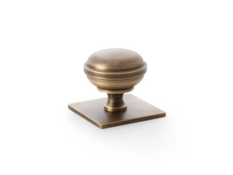 Alexander and Wilks Quantock Cupboard Knob on Square Backplate