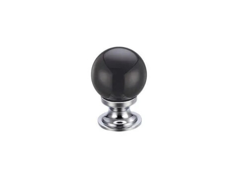 Black Glass Cupboard Knob
