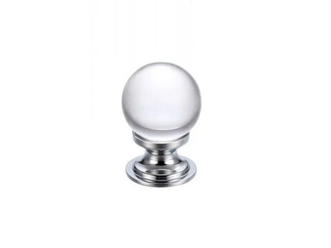 Clear Glass Ball Cupboard Knob