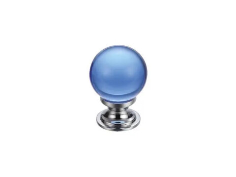 Blue Glass Ball Cupboard Knob