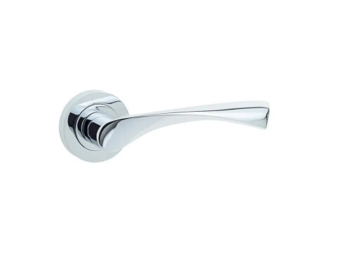 Twirl Door Handle on Rose - Pair
