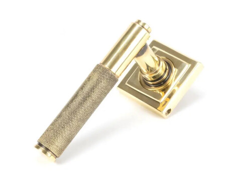 Brompton Door Handle on Square Rose - Pair