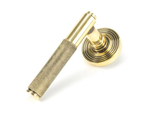 Brompton Door Handle on Beehive Rose - Pair