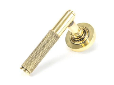 Brompton Door Handle on Plain Rose - Pair