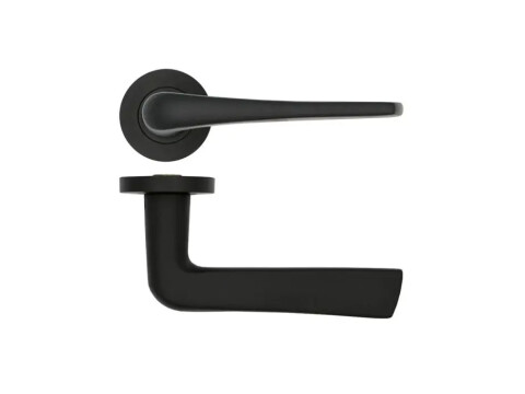 Rosso Tecnica Como Door Handle on Rose - Pair