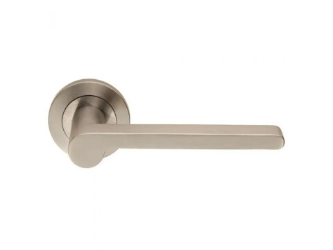 SWL Lubecca Door Handle on Rose - Satin Stainless Steel - Pair
