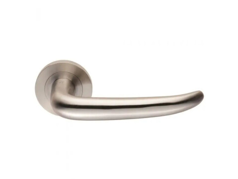 SWL Luenza Door Handle on Rose - Satin Stainless Steel - Pair
