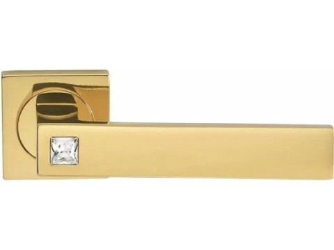 Manital Solitaire Door Handle On Square Rose - Pair