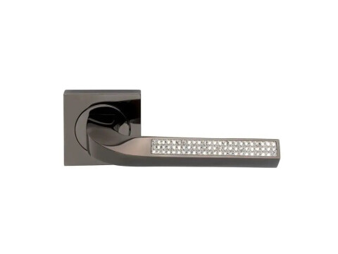 Manital Slim Swarovski Door Handle on Rose - Pair