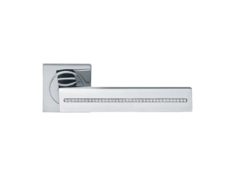 Manital Shiny Lever Handle On Square Rose - Pair