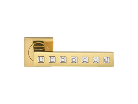 Manital Diamonds Swarovski Door Handle on Rose - Pair