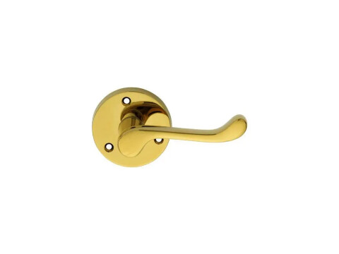 Victorian Scroll Door Handle On Rose - Pair