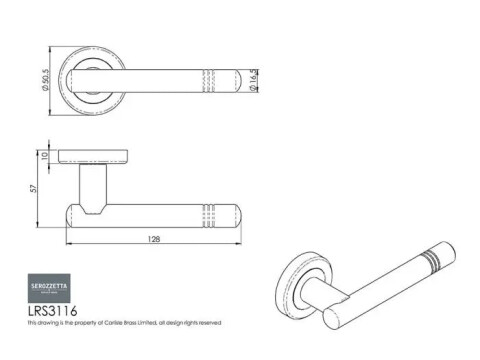 Serozzetta Atalaya Door Handle On Rose - Pair
