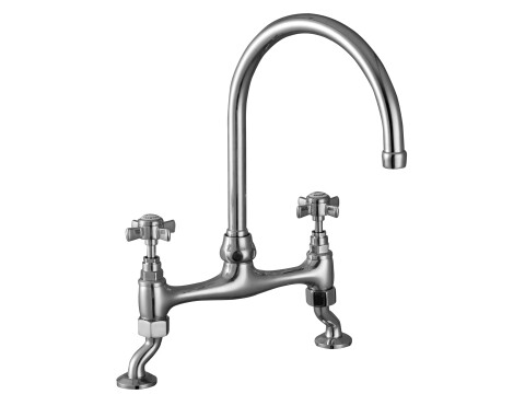Traditional Bridge Cross Head Sink Mixer