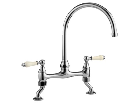 Traditional Bridge Ceramic Lever Sink Mixer