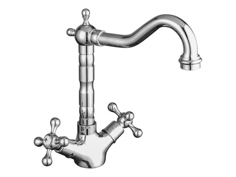 Traditional Twin Hart Shaped French Sink Mixer