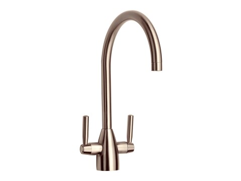 Twin Lever Swan Neck Sink Mixer (Brushed Nickle)