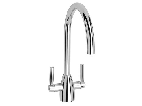 Twin Lever Swan Neck Sink Mixer (Chrome)