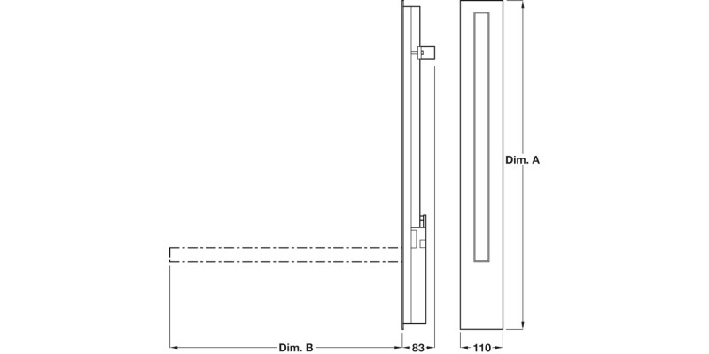 PBA ProCAP Drop Down Rail 952x700mm Wht