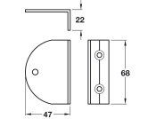Cubicle Fitting OpenSide Bkt 17-21mm SA