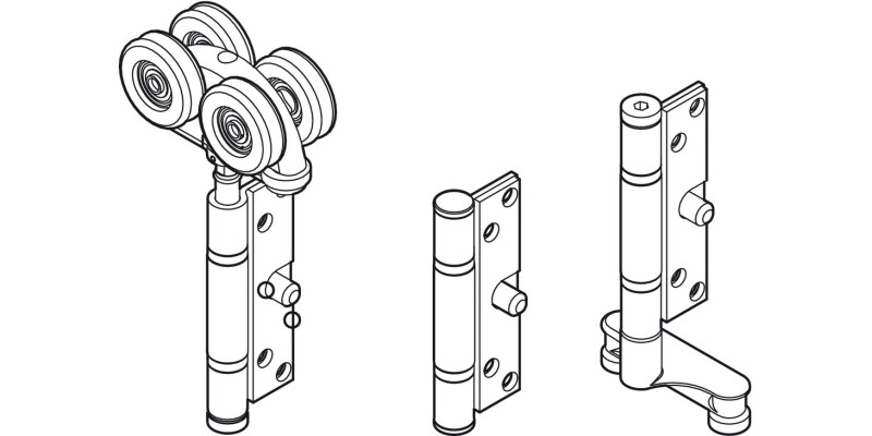 Intermediate Hanger Set, for Folding Patio Doors, H&auml;fele Fold 100-U