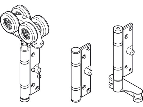 Intermediate Hanger Set, for Folding Patio Doors, H&auml;fele Fold 100-U