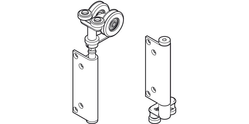 End Hanger Set, for Folding Patio Doors, H&auml;fele Fold 100