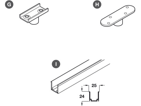 Track and Channel, for Interior Doors, SF and Hawa-Junior