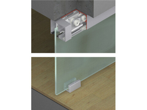 Fitting Set, for Sliding Glass Interior Doors, Hawa-Porta 100 GW