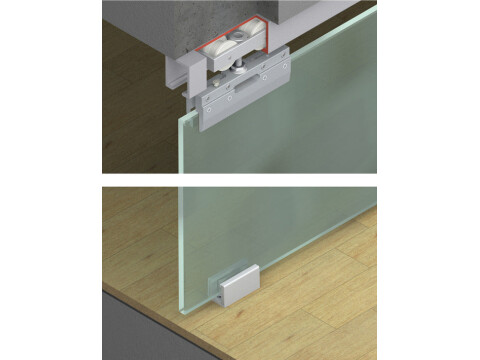 Fitting Set, for Sliding Glass Interior Doors, Hawa-Junior 80/GS