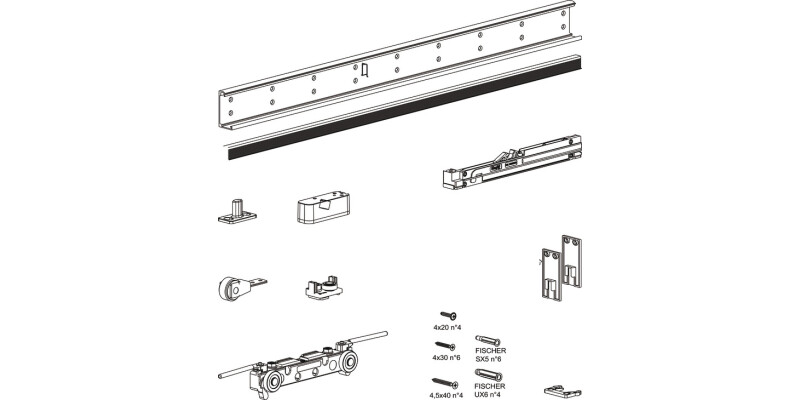 Slido Design 80-M FitSet 1Door 1100mm