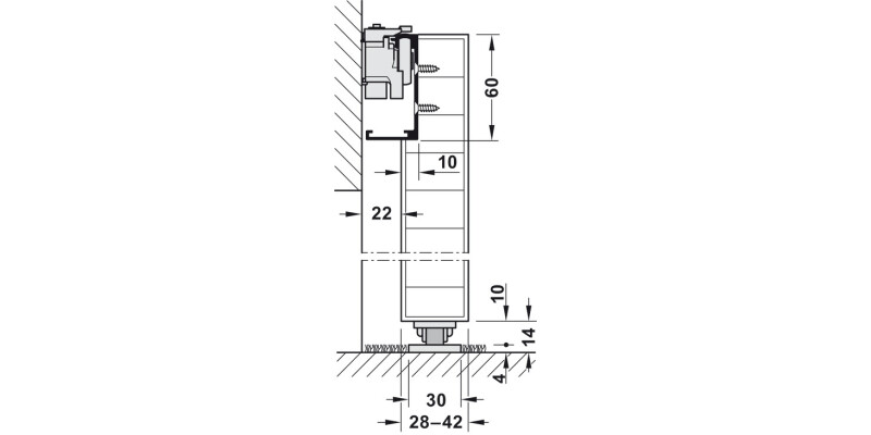 Slido Design 80-M FitSet 1Door 1100mm
