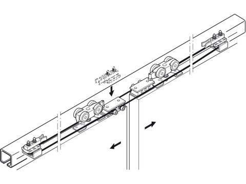 Synchro Set, for Sliding Interior Doors, Slido D-Line11