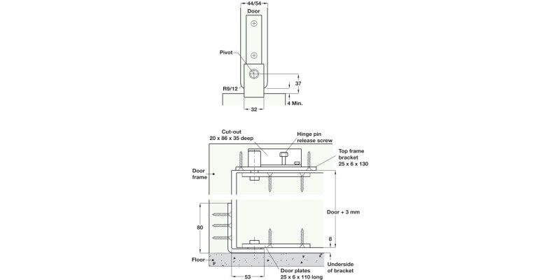Dbl Action Pivot Set - Frame 304 SSS