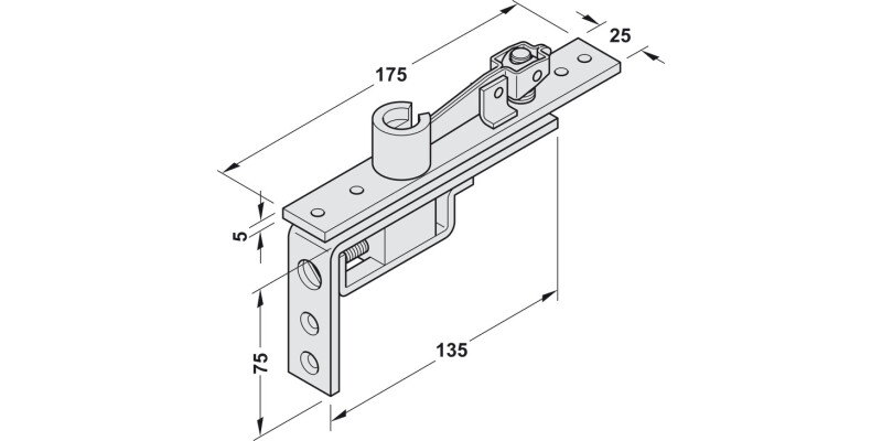 Geze Dbl Act Top Centre 36-58mm Standard