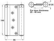Spring Hinge Dbl Act 150x95mm St Slv
