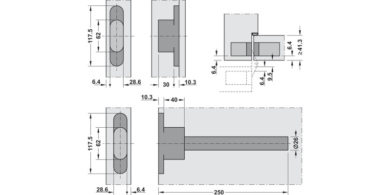 Soss Concealed Door Closer Kit ZA/St SBP