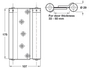 Spring Hinge Dbl Act 175x107mm St Slv