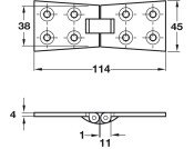 Counterflap Hinge 114x38/45mm Brass SC