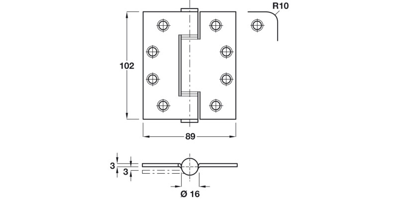 Loadmaster Butt Hinge Rd 102x89 316 PSS